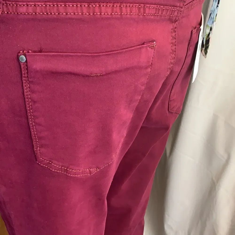 New Celebrity Pink High Rise Ankle Colored Skinny Regular Burgundy Maroon Jean - Picture 13 of 14